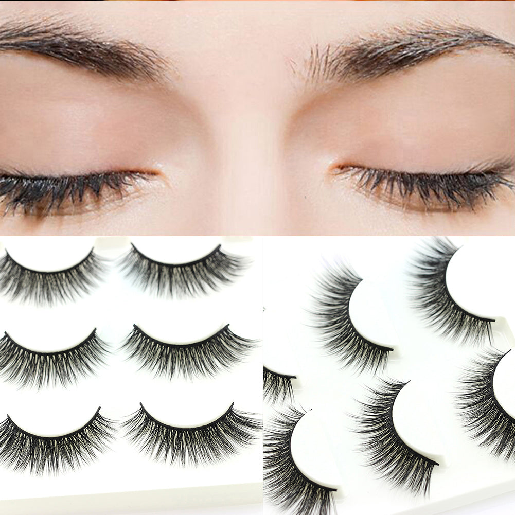 3 Pairs Soft False Eyelash Long Thick Women Beauty Makeup Extension Eye Lashes