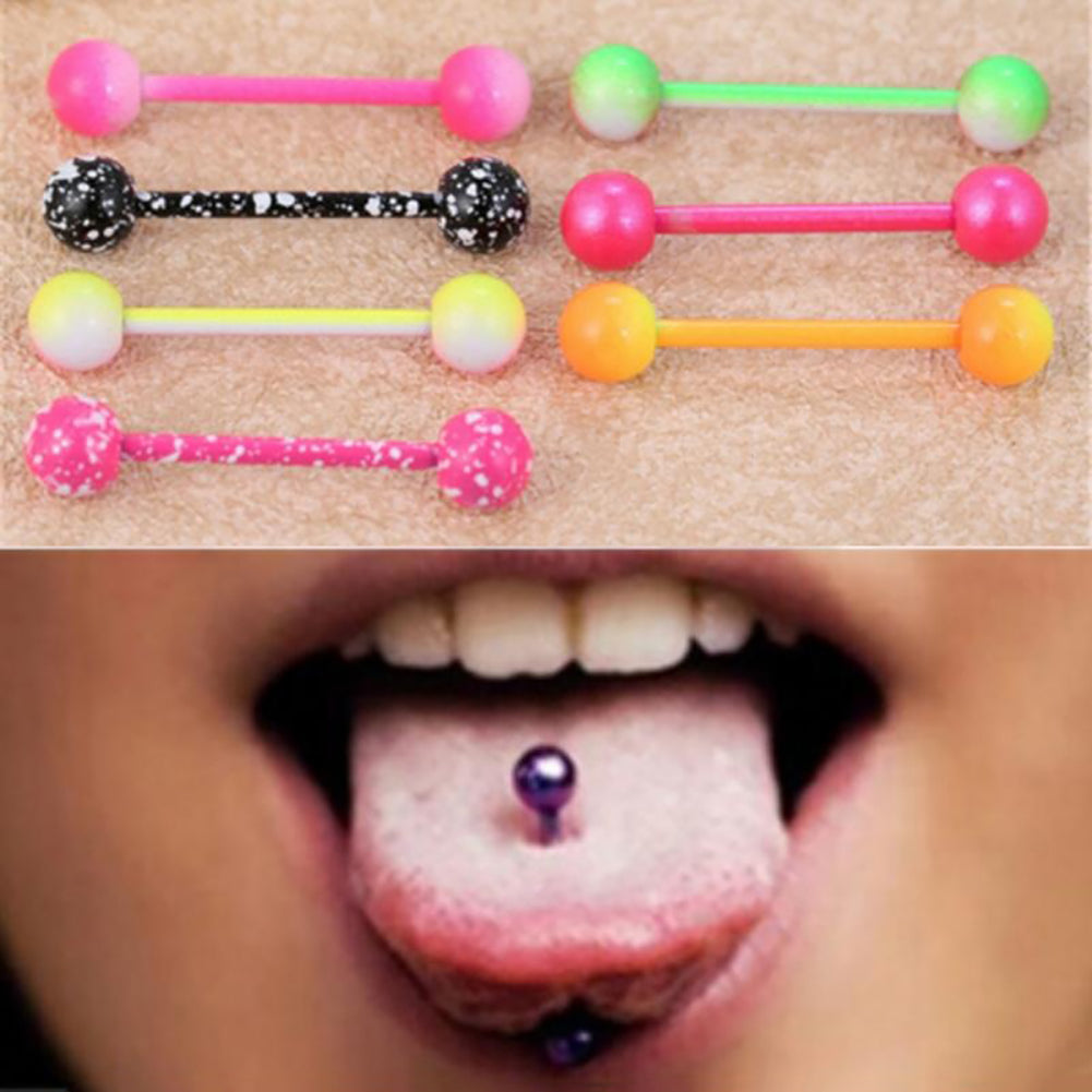 Sexy Stainless Steel Ball Tongue Nipple Bar Ring Barbell Body Piercing Jewelry