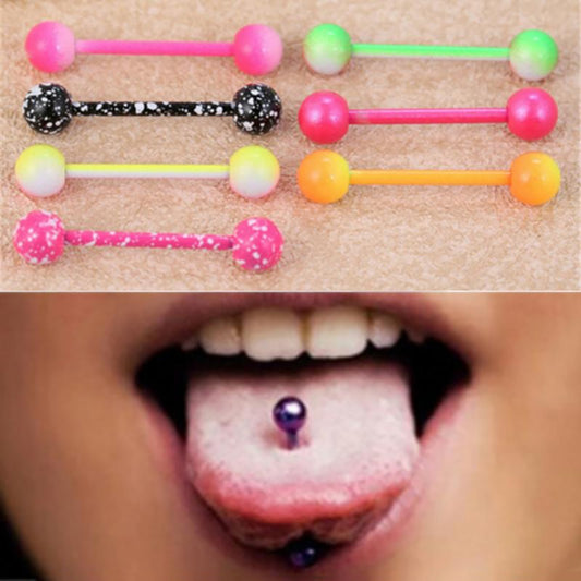 Sexy Stainless Steel Ball Tongue Nipple Bar Ring Barbell Body Piercing Jewelry