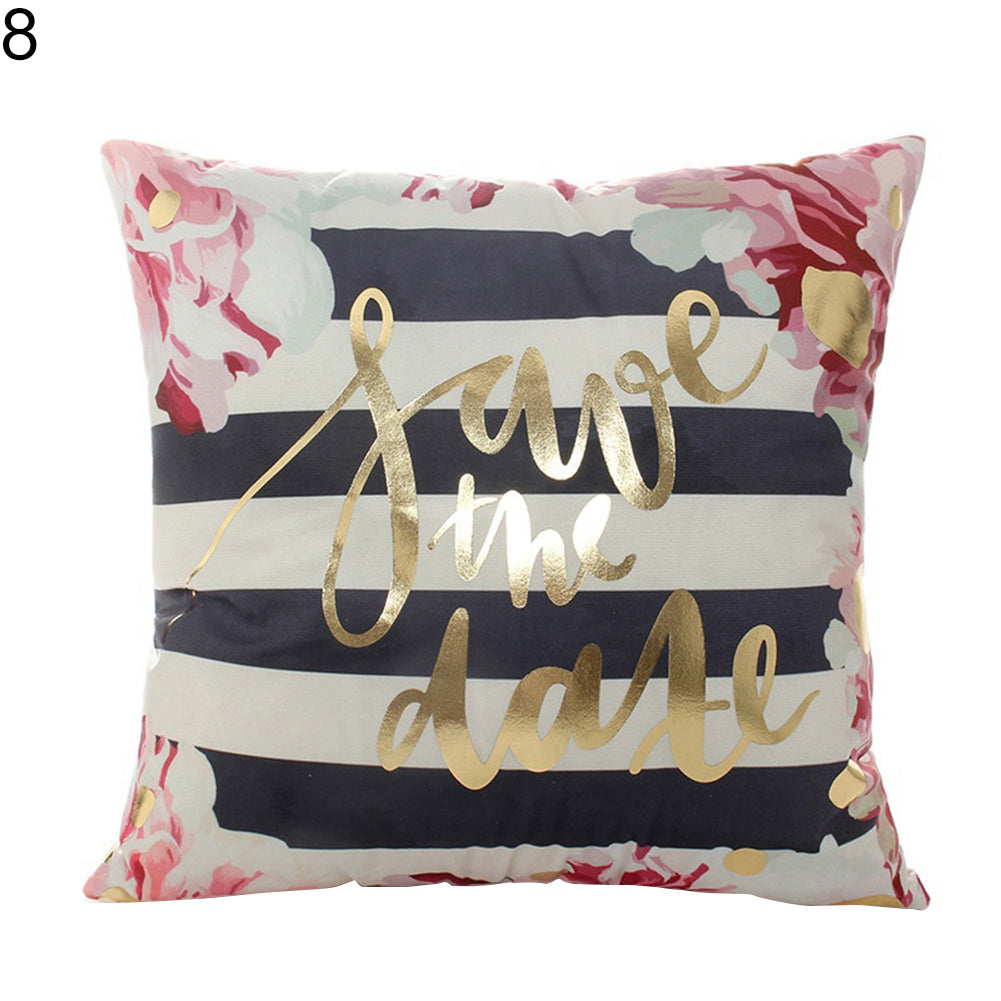 Floral Shining Gilding Pattern Print Pillow Cushion Cover Case Car Home Decor