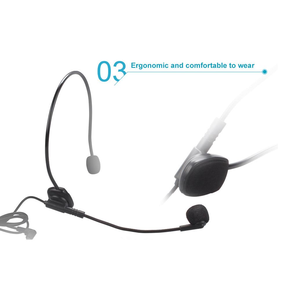 3.5mm Flexible Wired Headset Microphone Mic for Speaker Teaching Voice Amplifier