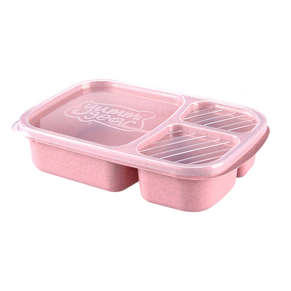 3 Compartments PP Lunch Box Food Storage Container for Kids Adults Picnic