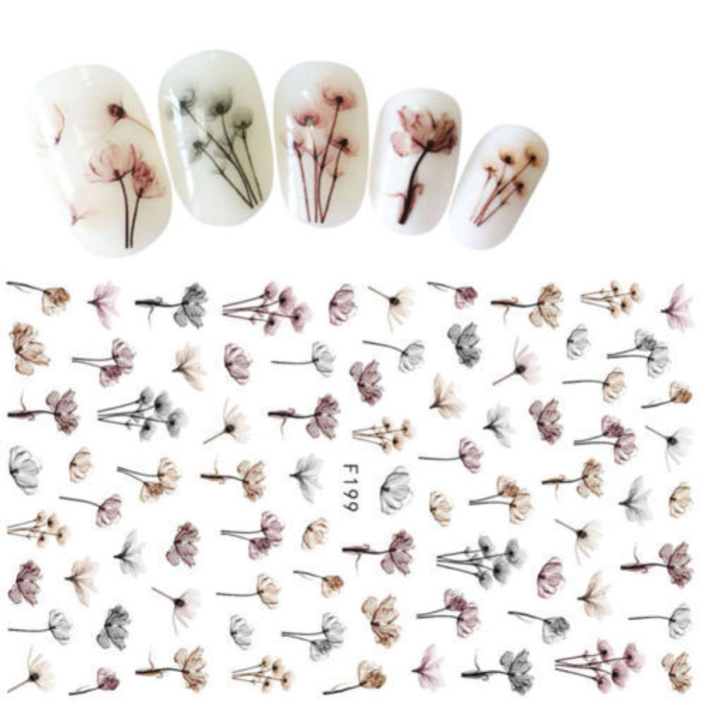 DIY 3D Dandeli Flower Manicure Nail Art Adhesive Stickers Decals Decoration