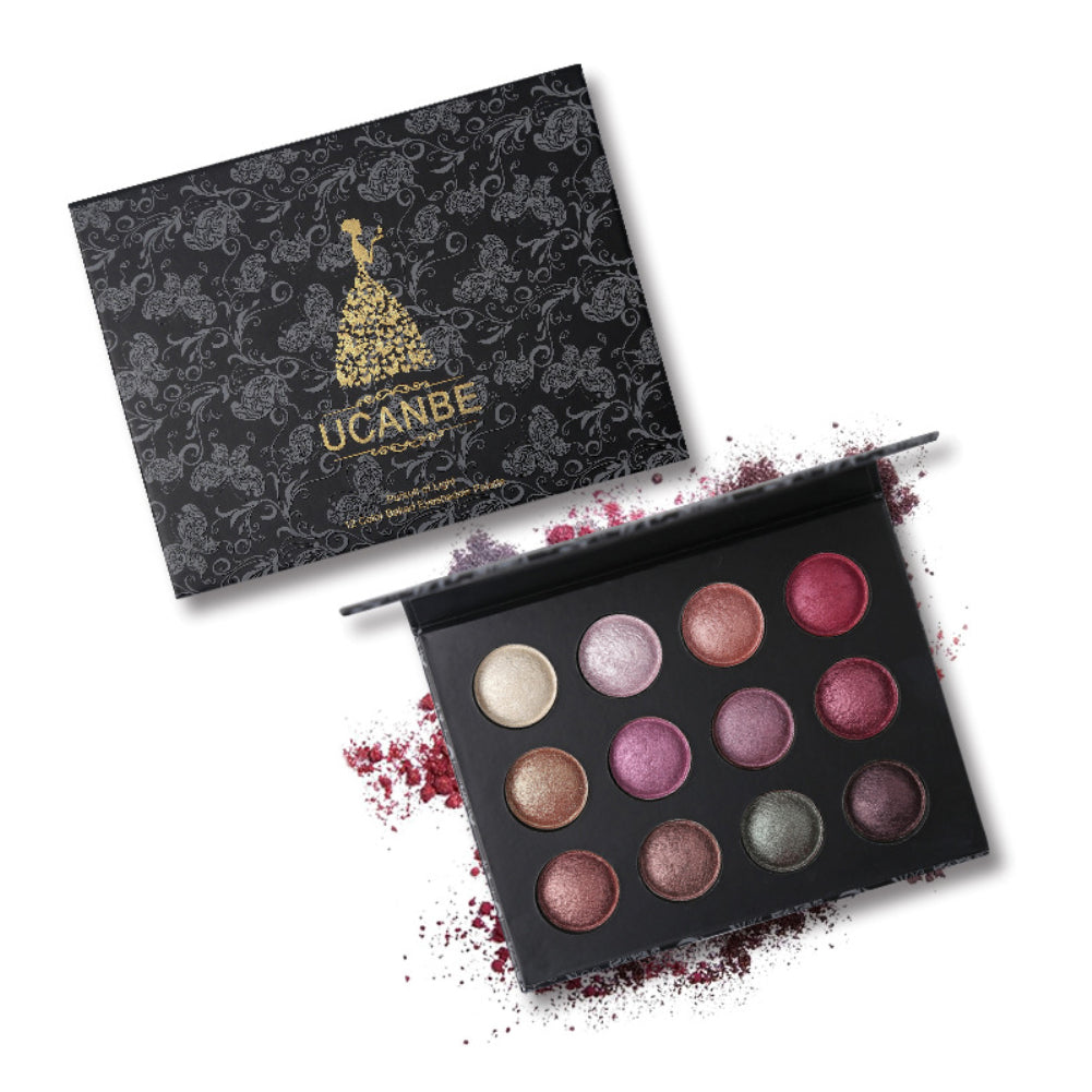 Matte Shimmer Pigment Powder Smoky Nude Makeup Pro 12 Colors Eyeshadow Palette