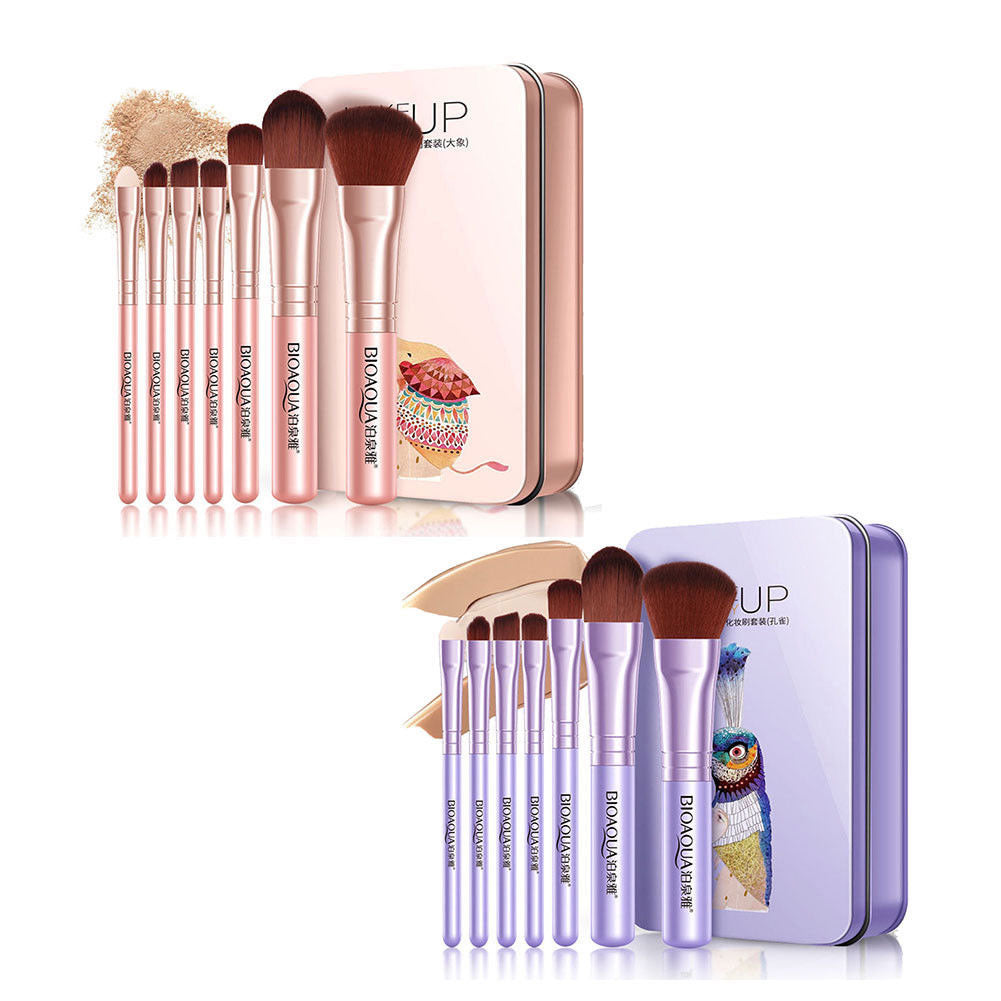 7Pcs Makeup Brushes Set Eye Lip Face Foundation Soft Fiber Hair Cosmetic Tool
