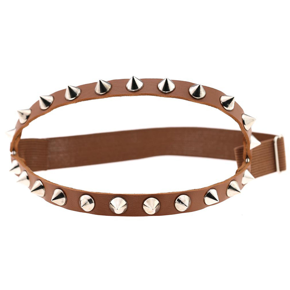 Fashion Punk Women Faux Leather Rivet Spike Sexy Leg Ring Stocking Body Jewelry