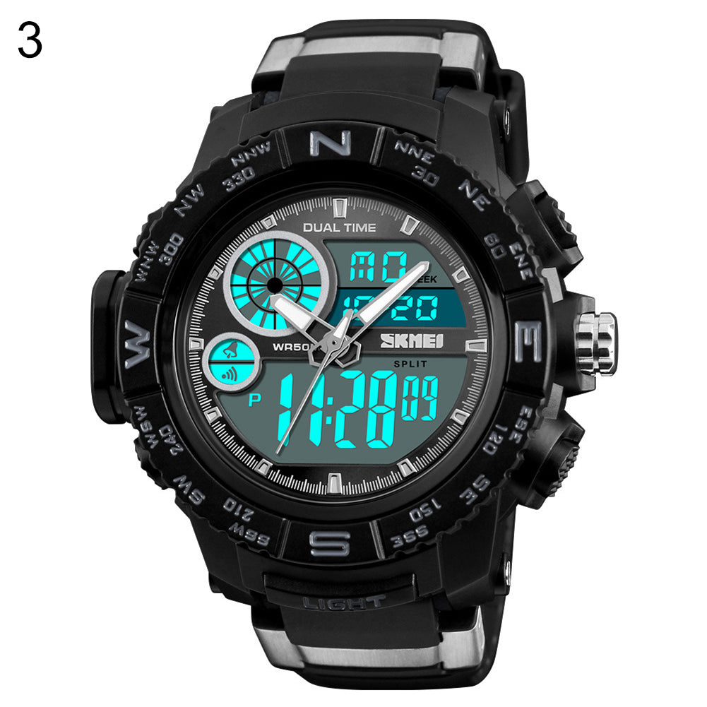 Fashion Sports Waterproof Dual Time Digital Analog Luminous Wrist Watch Gift