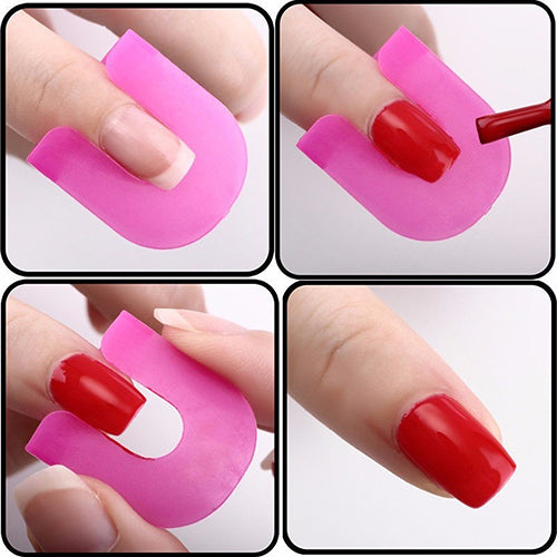 26 Pcs Nail Polish Edge Anti-Flooding Template Clips + 1 Pc Sticker Tool Set