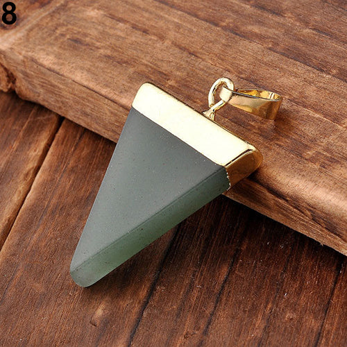 Crystal Quartz Triangle Healing Point Reiki Chakra Stone Pendants for Necklace