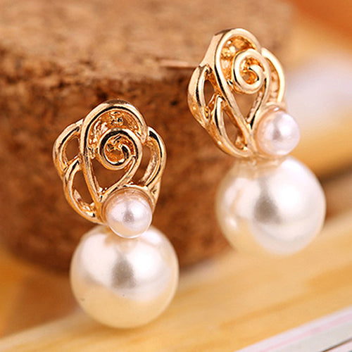 Fashion Women Faux Pearl Ear Studs Earrings Wedding Party Bride Ear Jewelry
