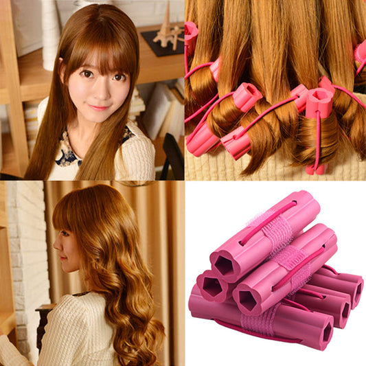 6Pcs Women Flower Design Sponge Hair Curler Maker Roller Rods Salon DIY Tool