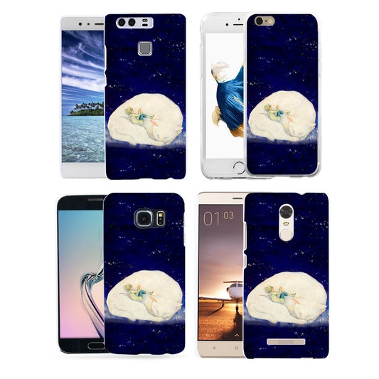 Sleeping Girl  Cat Phone Case for Samsung S8 iPhone 8 Redmi Note 2 3 Huawei P9