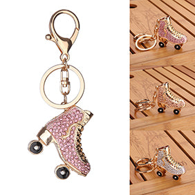 Glitter Rhinestone Cool Skating Shoes Keychain Key Ring Women Handbag Pendant