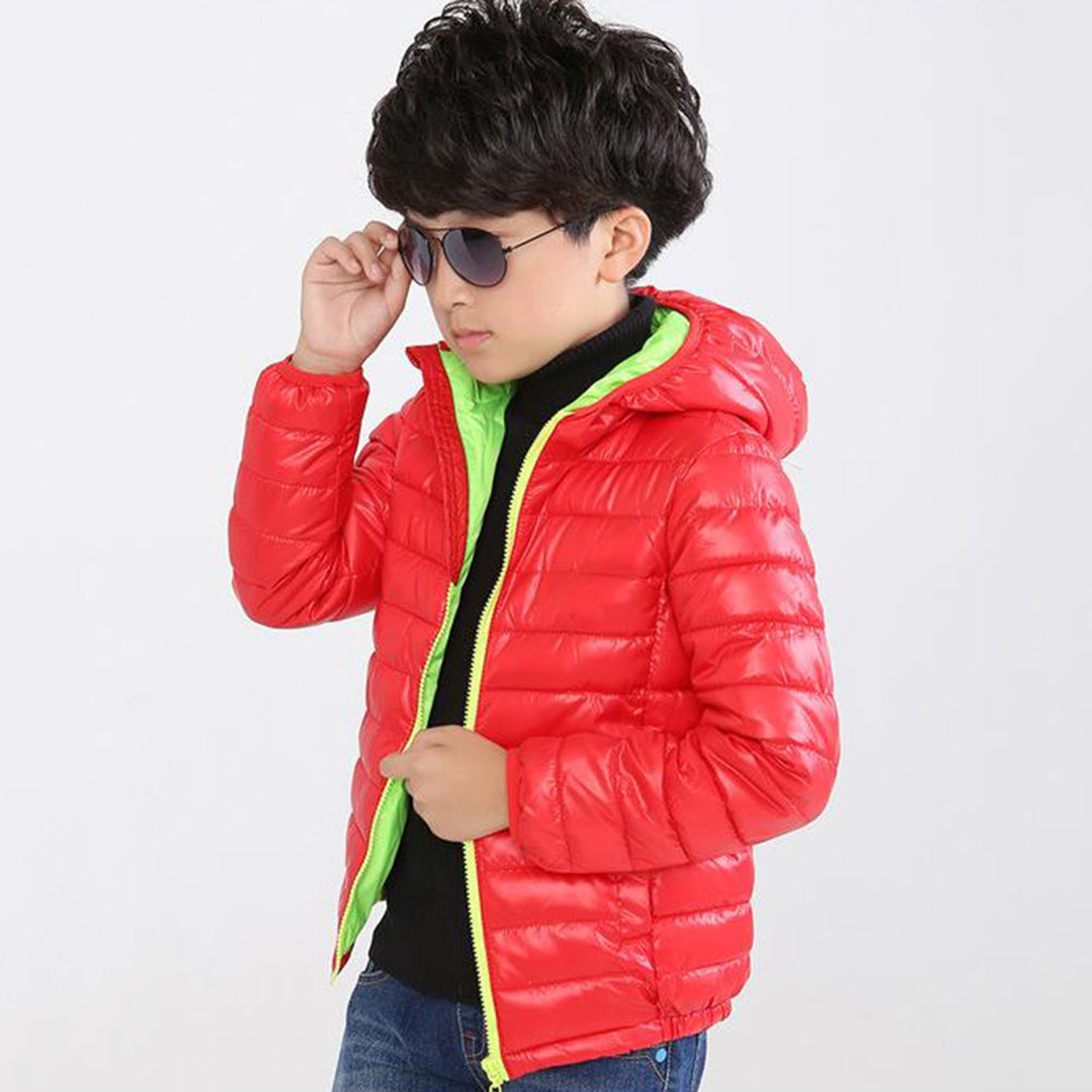 Children Kids Hooded Winter Coat Long Sleeve Girls Boys Windproof  Warm Jacket