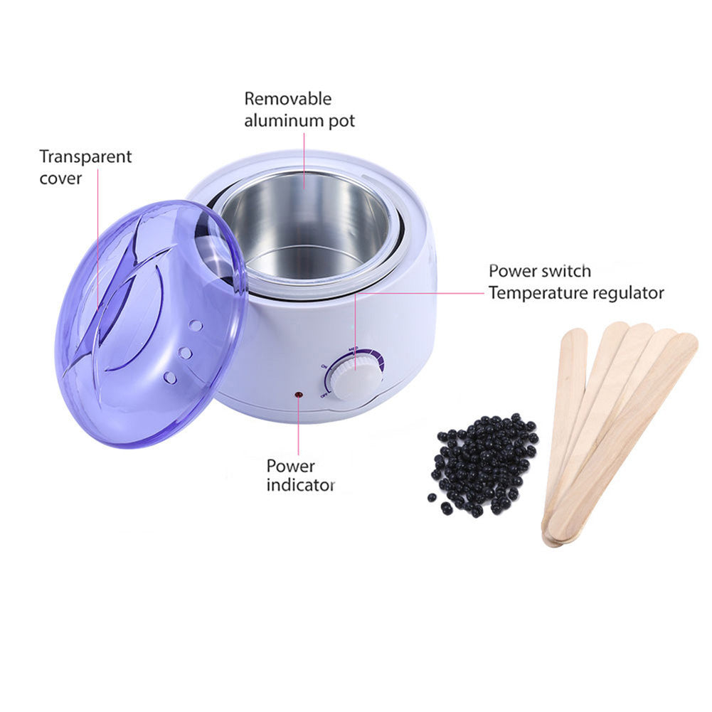 Pro Wax Kit Heater Pot Salon Waxing Hair Removal +100g Wax Bean+5Pcs Sticks