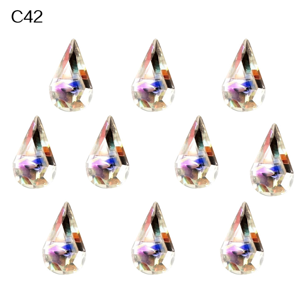 10 Pcs Colorful Waterdrop Rhinestone Beads DIY Crafts Phone Nail Art Decal Decor