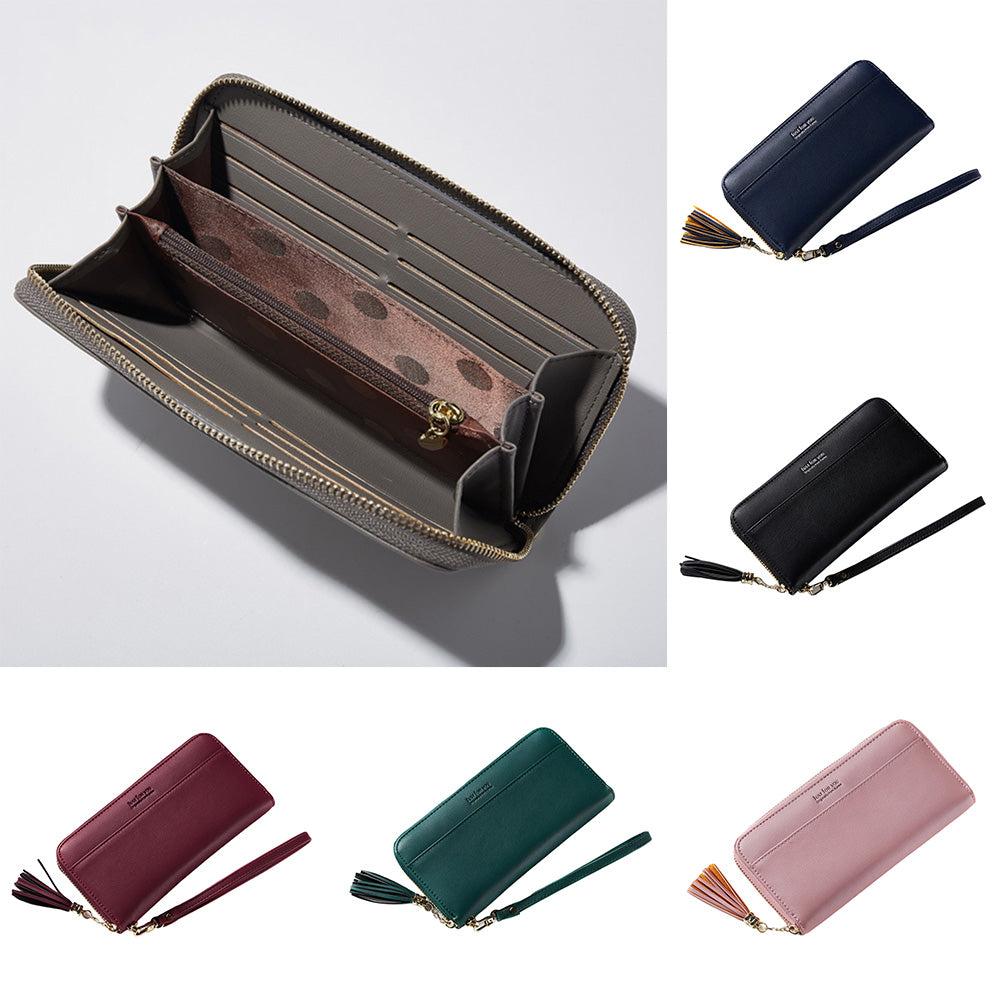 Fashion Women Faux Leather Zipper Long Wallet ID Credit Card Holder Gift