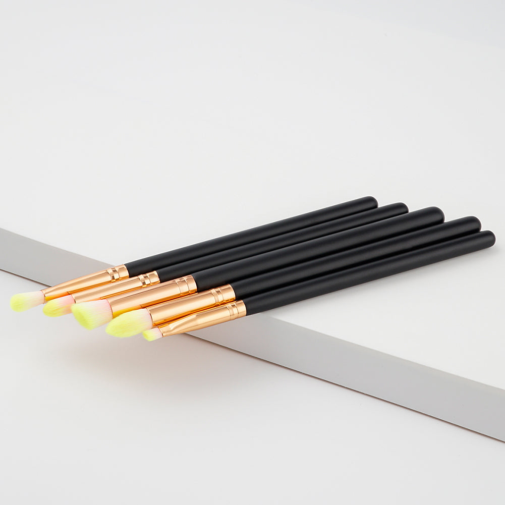 5Pcs Wood Handle Eyeshadow Eyebrow Cosmetic Makeup Brush Set Beauty Tool