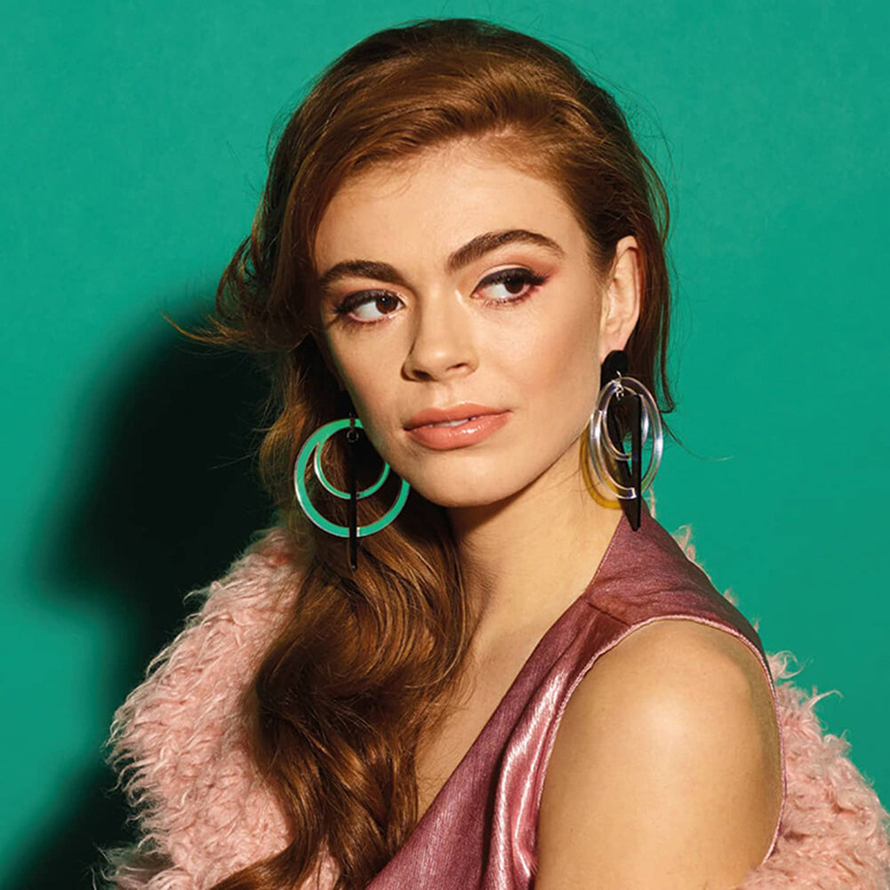 Creative Women Hollow Geometric Stitching Circle Triangle Earrings Ear Jewelry