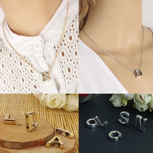 Fashion Women Jewelry DIY Letter Pendant Link Chain Charm Necklace Party Gift