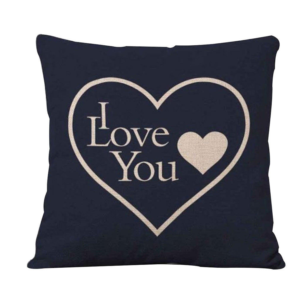 Love Letter Printed Pillow Case Bed Sofa Square Throw Cushion Cover Decoration