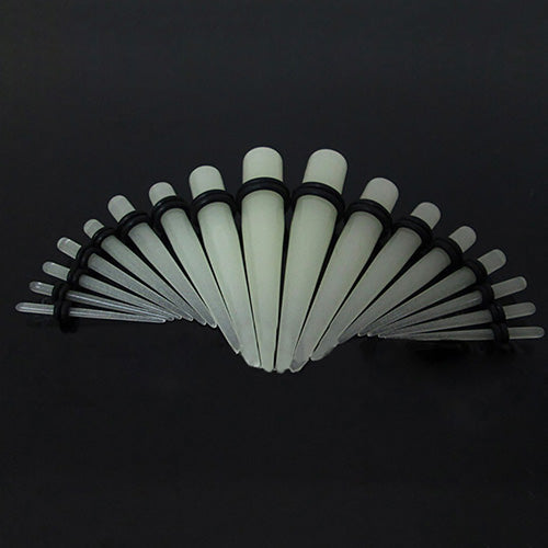 36Pcs/Set Unisex Acrylic Glow Ear Taper Plug Stretching Gauges Ear Expander Kit