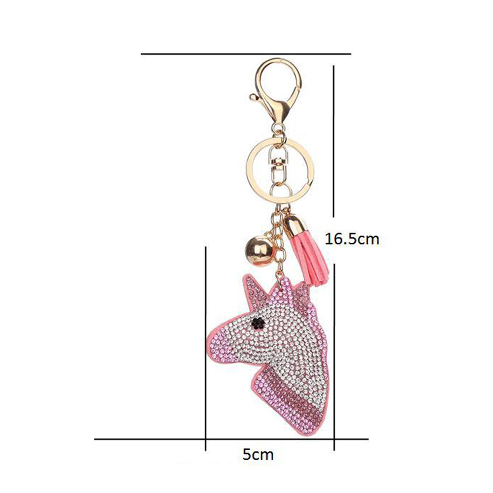 Full Rhinestones Unicorn Flamingo Tassels Key Chain Keychain for Bag Car Handbag