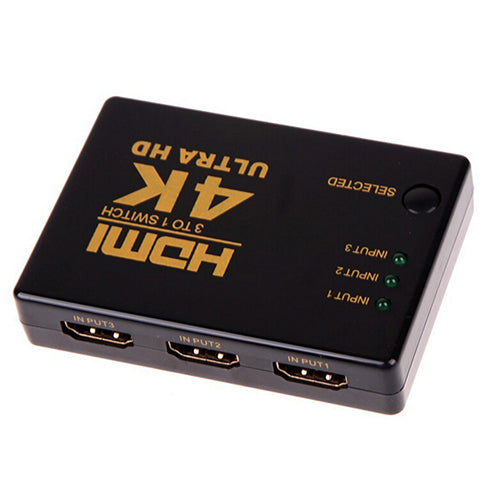 3 in 1 out HDMI Switch Hub Switcher Adapter for 4K*2K HDMI 3D TV HDCP Repeater
