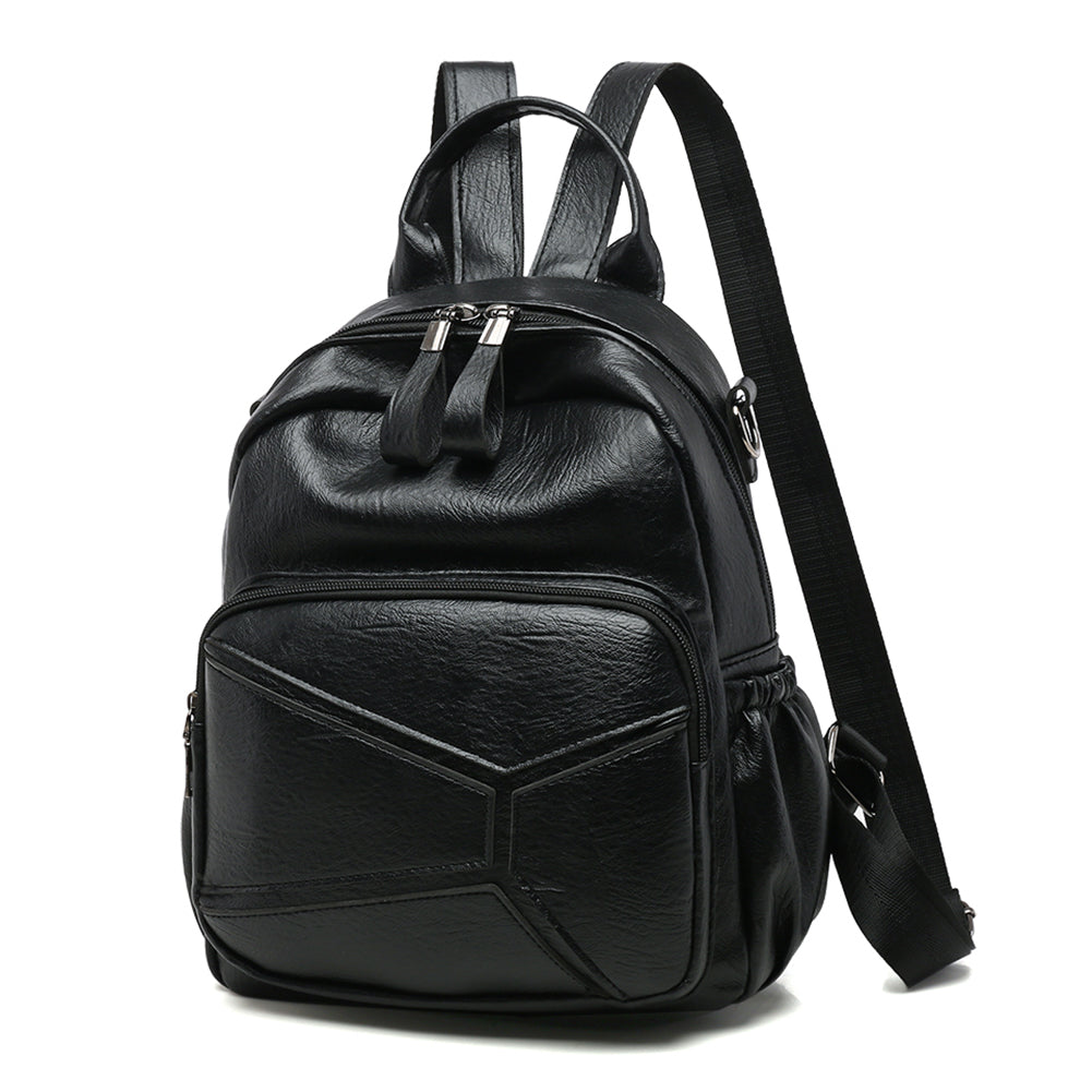 Retro Women Faux Leather Multi-function Backpack Travel Bag with Shoulder Strap