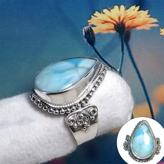 Fashion Faux Moonstone Women Finger Ring Engagement Proposal Party Jewelry Gift