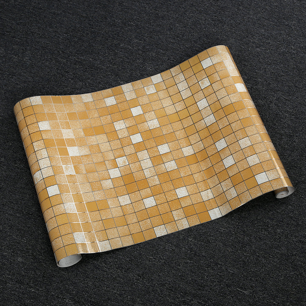 45x200cm Mosaic Aluminum Foil Self-adhensive Kitchen Anti Oil Wall Sticker