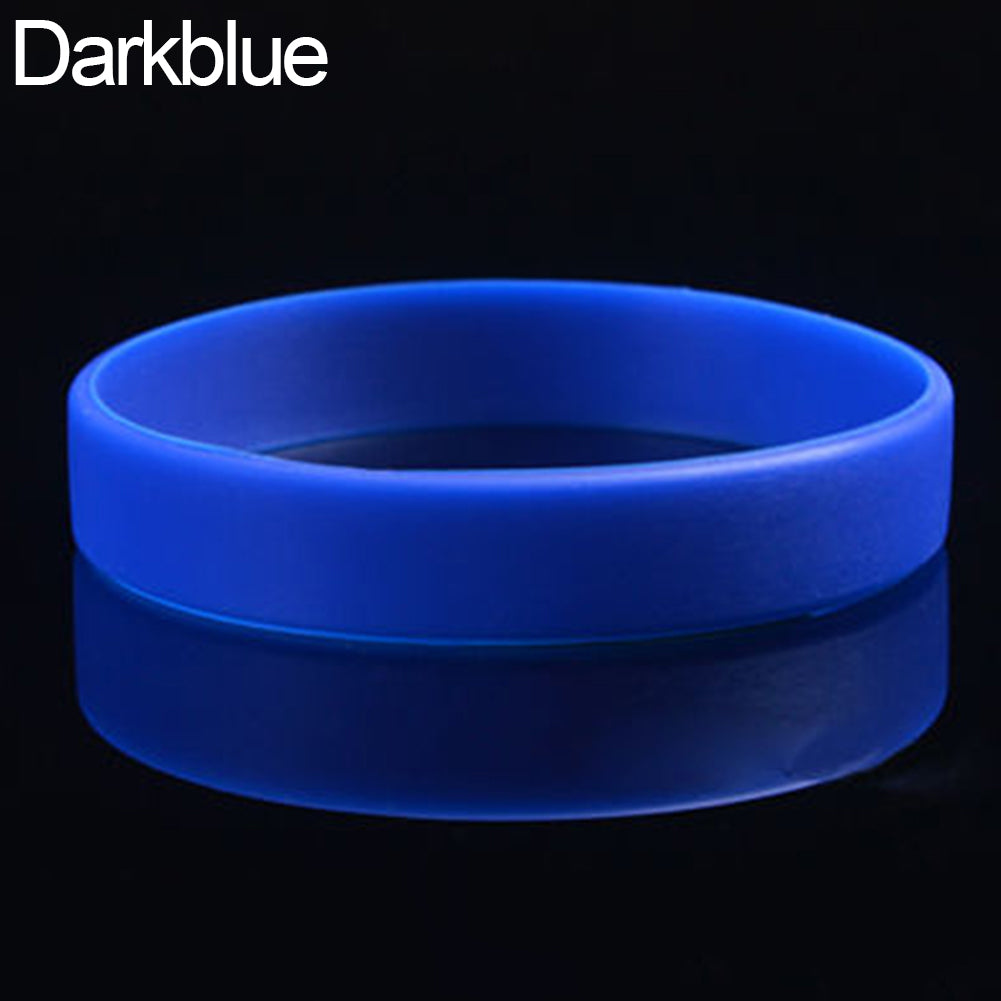 2 Pcs Men Women Silicone Wristbands Solid Color Sports Bracelet Bangle Gift