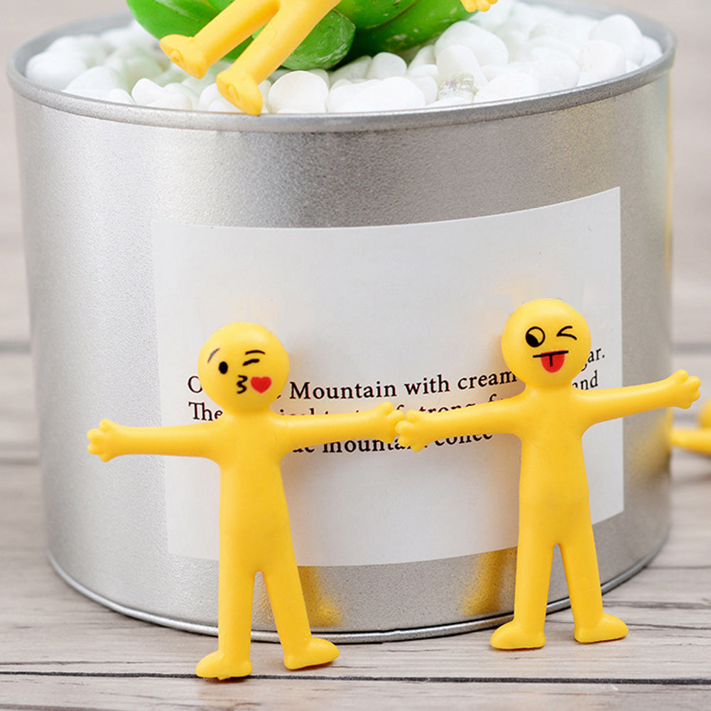 5Pcs Novelty Cute Emoji Doll Stretch Decompression Squeeze Stress Relief Toy