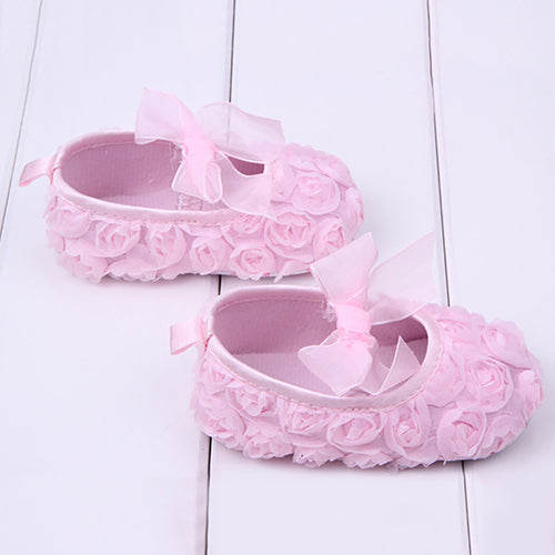 Toddler Baby Girls' Sweet Bowknot Rose Princess Shoes Prewalkers Soft Sole Flats