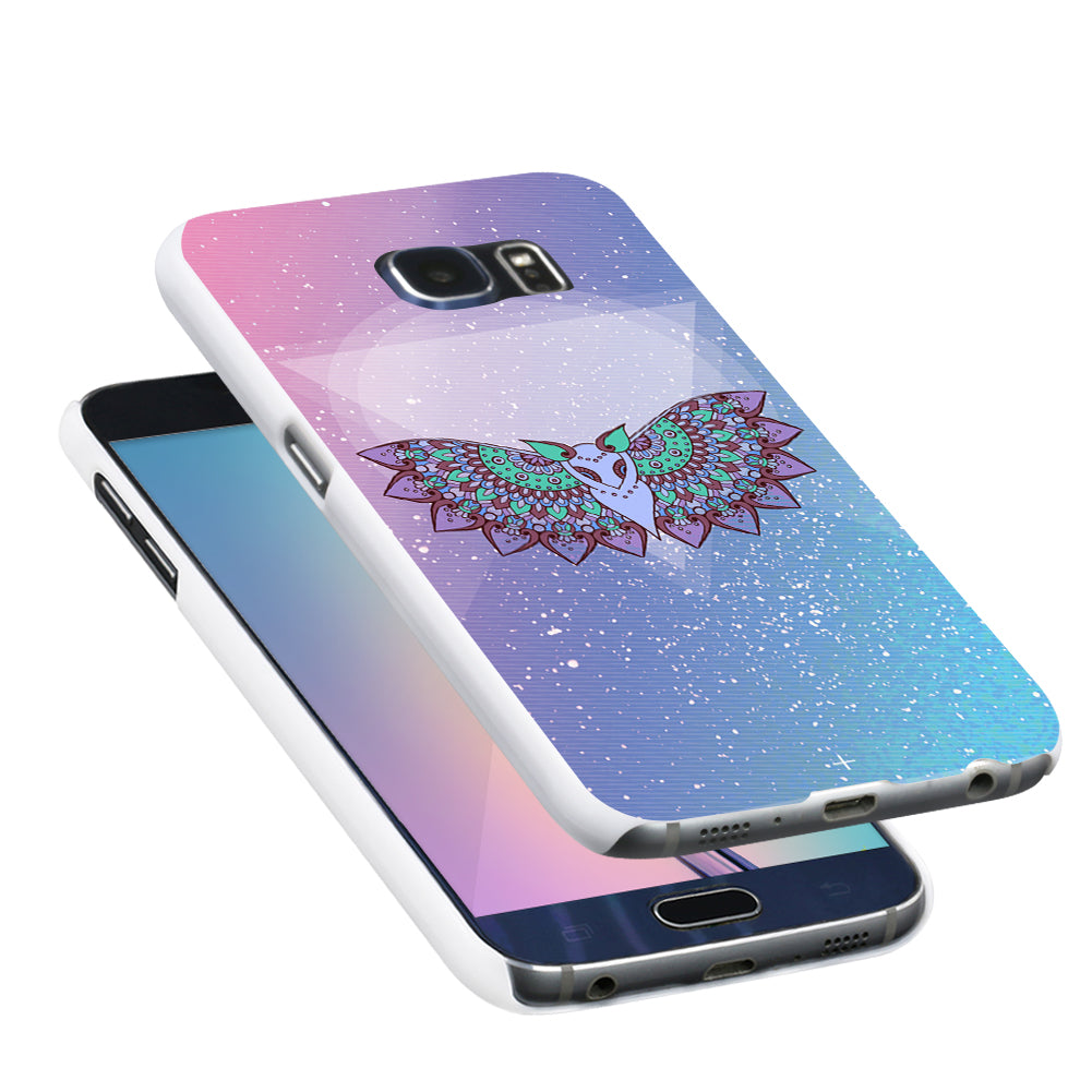 Multicolor Flying Owl Print Hard Back Case for iPhone 5C 6S 7 Samsung Galaxy S7