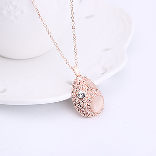 Elegant Lady Rhinestone Resin Teardrop Necklace Stud Earring Dancing Jewelry Set