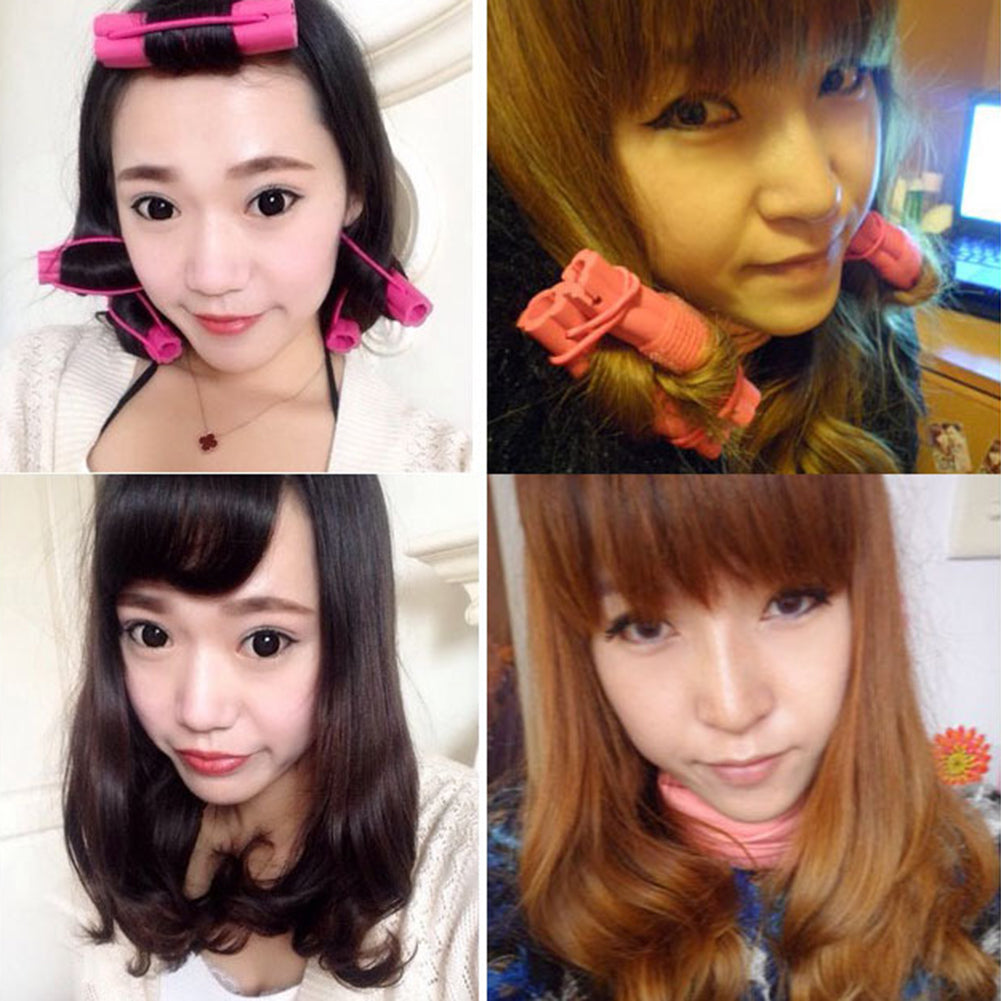 6Pcs Women Flower Design Sponge Hair Curler Maker Roller Rods Salon DIY Tool