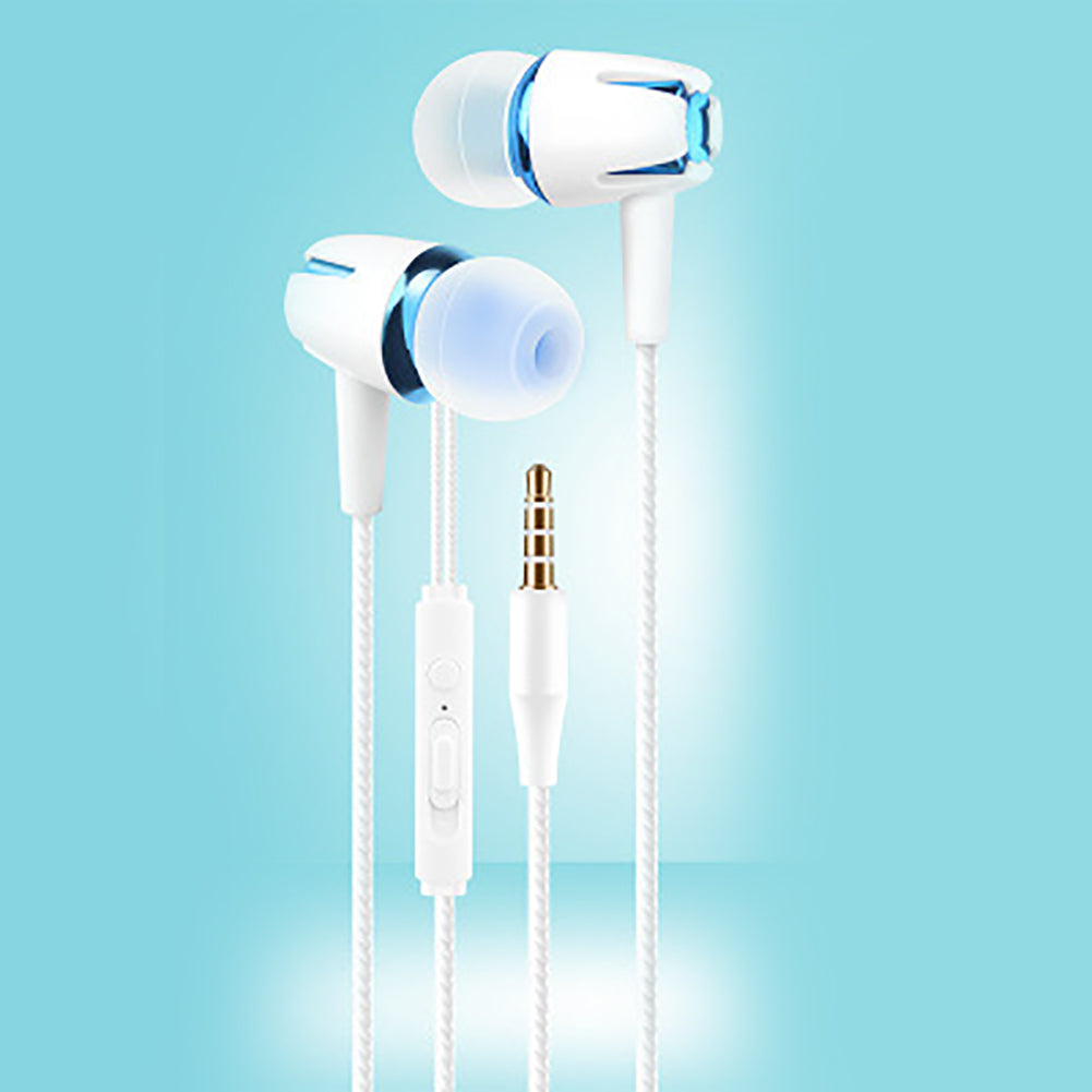 Fashion Threaded Cable Heavy Bass Stereo Music In-ear Headset Earphone with Mic