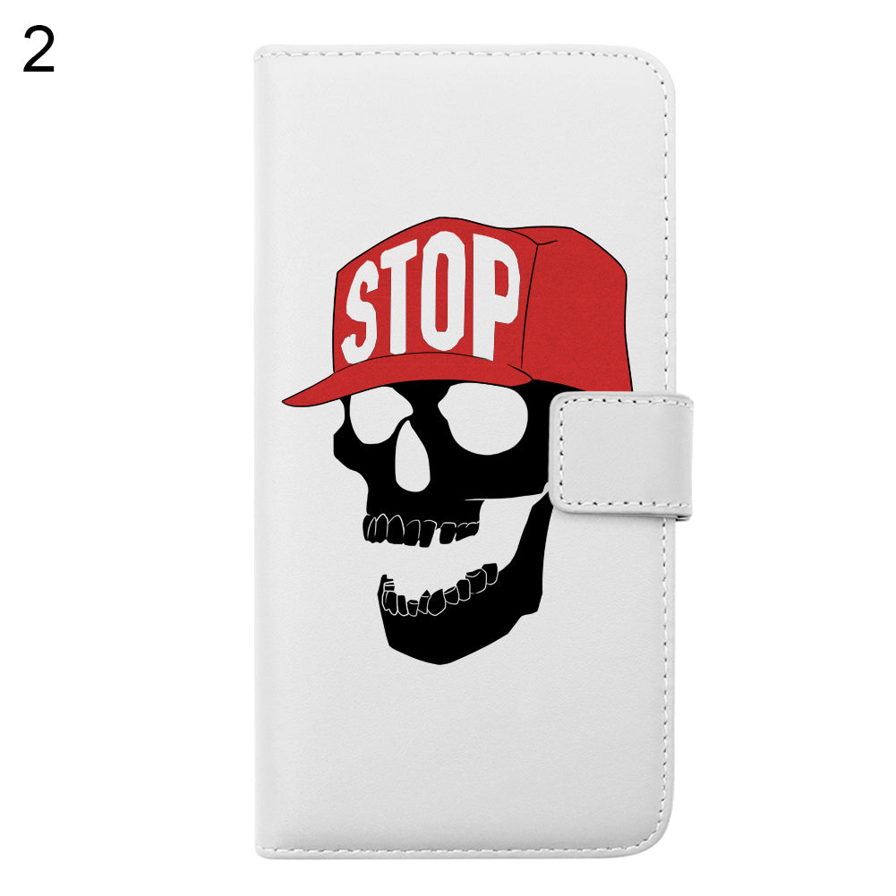 Faux Leather Cool Skull Flip Stand Wallet Case Cover for iPhone 7 7 Plus 6 Plus