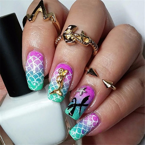 1Box 3D Shell Anchor Starfish Mermaid Ocean Nail Glitters Nail Art Decorations