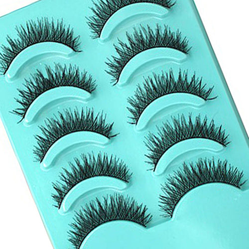 5 Pairs Soft Makeup Handmade Pretty Long Thick Cross False Eyelashes Eye Lashes