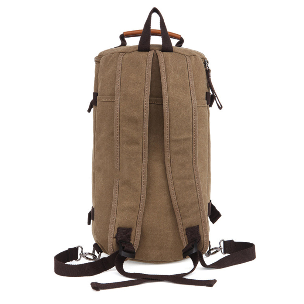 Men Vintage Canvas Backpack Camping Gym Zip Luggage Sports Travel Crossbody Bag
