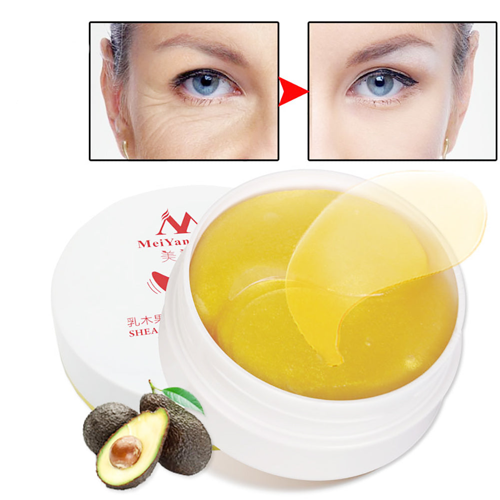 60Pcs/Box Shea Butter Moisturizing Anti-Puffiness Firming Eye Mask Skin Care