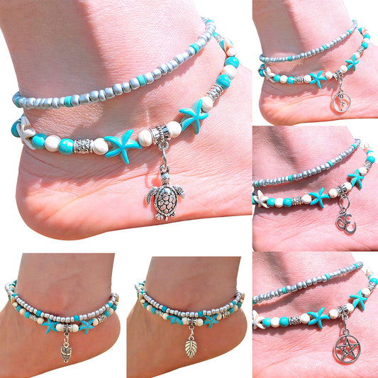 Shell Anklet Beads Starfish Yoga Women Sandal Bracelet Foot Boho Jewelry Gift