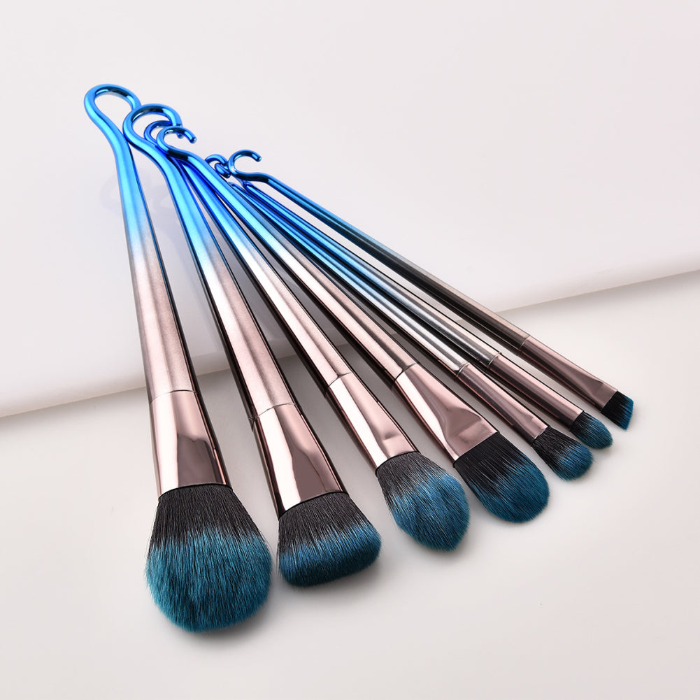 7Pcs Electroplated Handle Foundation Concealer Women Makeup Brushes Set Cosmetic