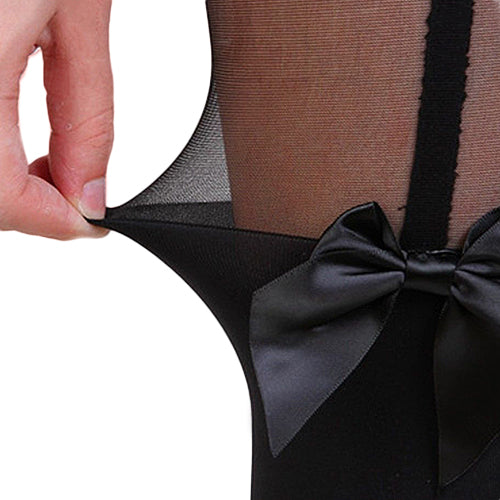 Sexy Women Cute Bowknot Tattoo Tights Stockings False Suspenders Party Pantyhose