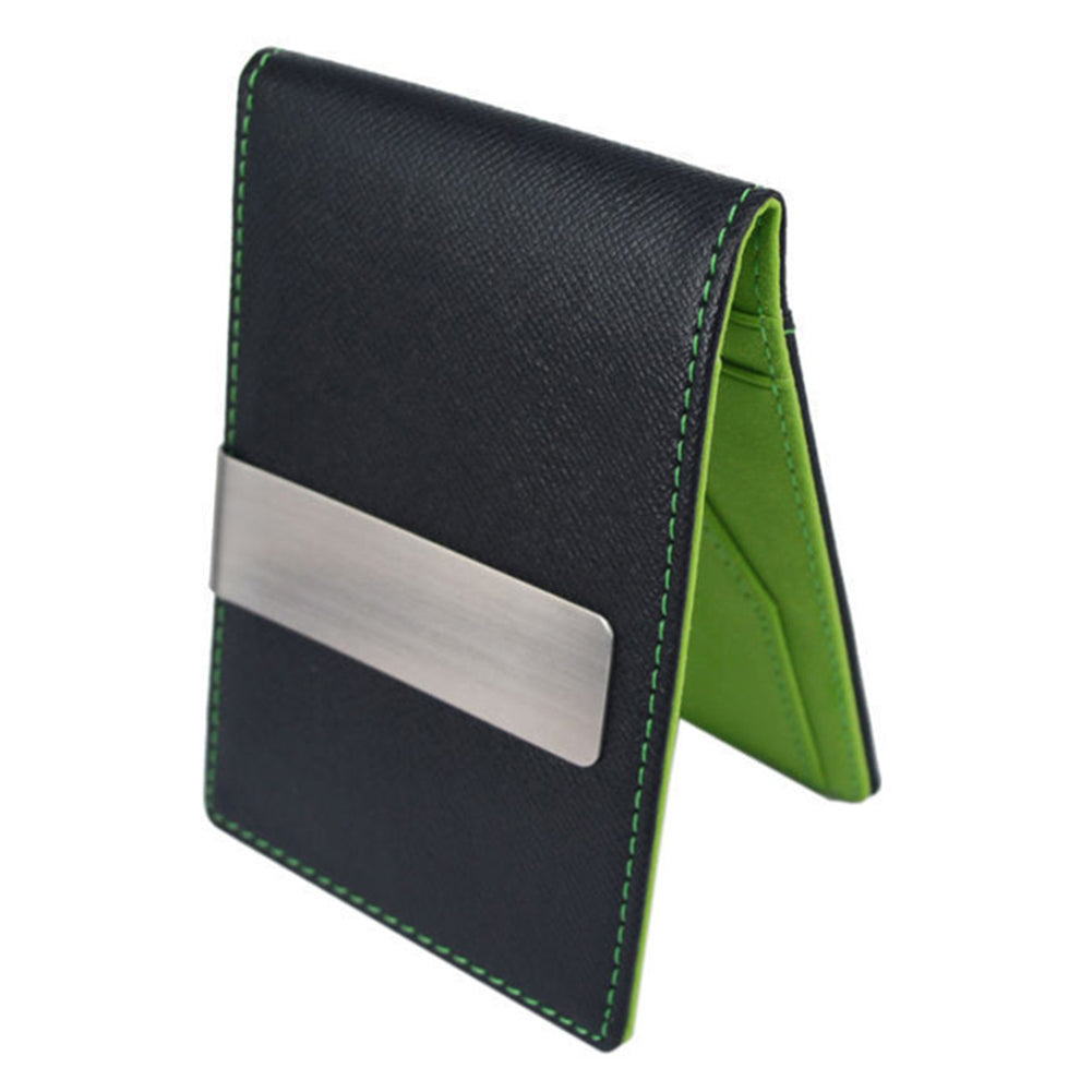 Men's Faux Leather Money Clip Slim Wallet ID Credit Card Storage Holder Purse