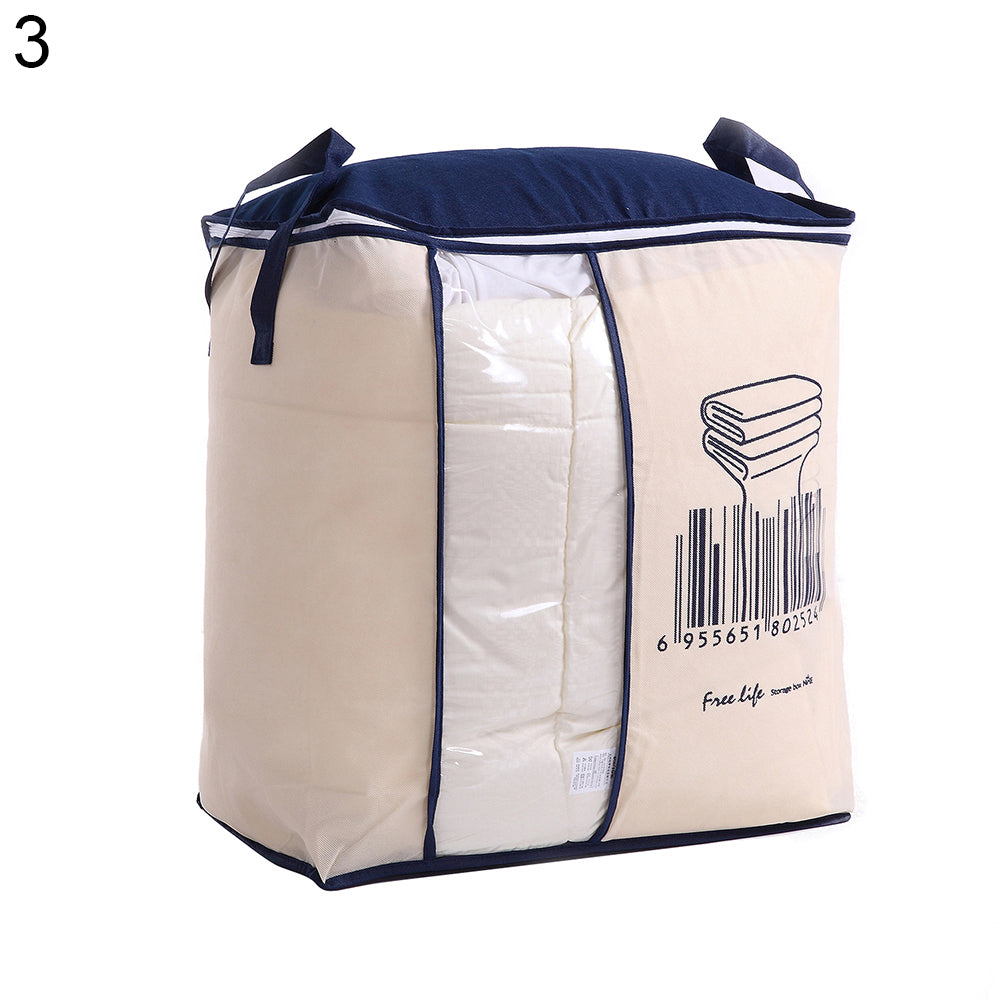 Non-Woven Fabric Clothes Quilt Bedding Zipper Storage Bag Holder Pouch Organizer