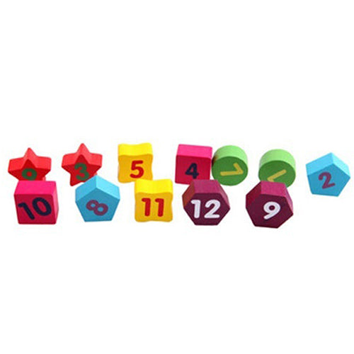 Baby Promotion Wooden Clock 12 Number Colorful Puzzle Toy Educational Bricks