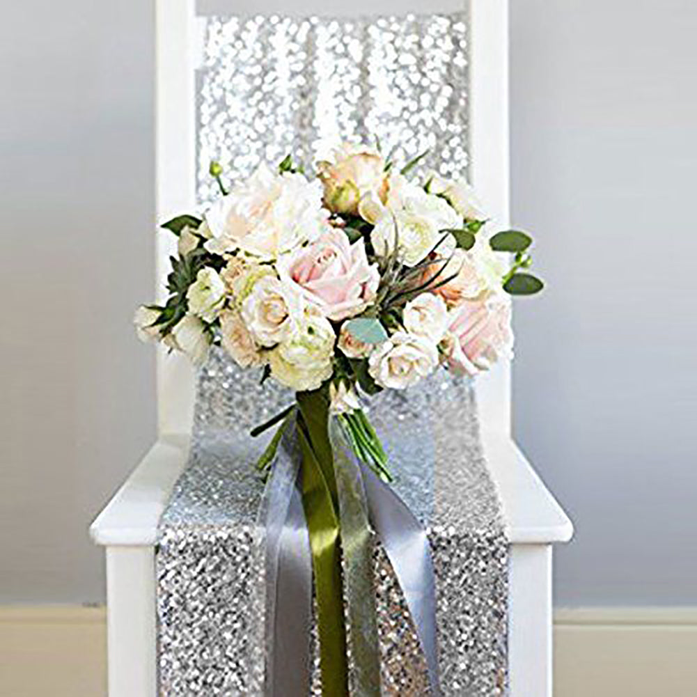 Sequins Hotel Table Runner Wedding Party Table Decoration Venue Desk Decor